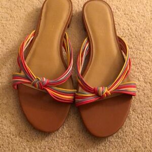 Talbots Rainbow Leather Knot Sandals